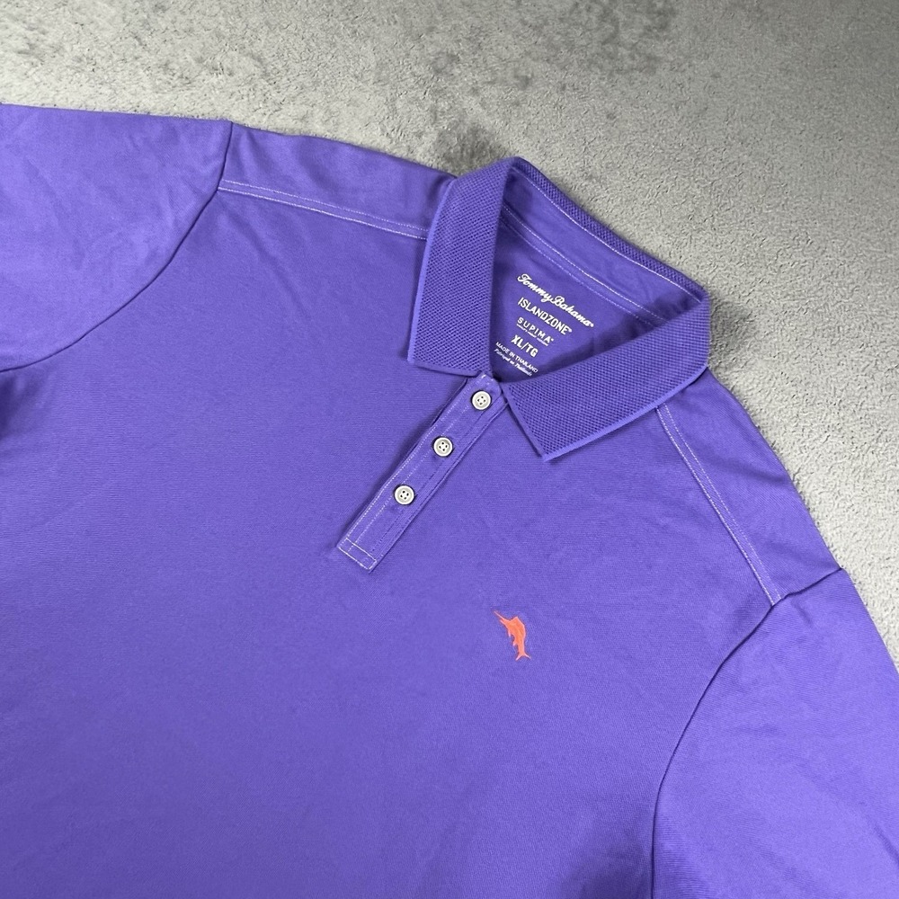 Tommy Bahama Polo Shirt Mens XL Extra Large Purple IslandZone Supima